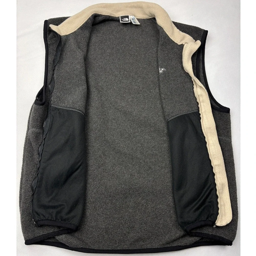 The North Face Mens XL Fleece Vest Charcoal Gray Full Zip Made in USA Vintage